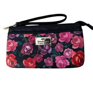 Juicy Couture ~ Black wristlet with floral print